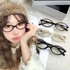 Vintage Anti Blue Light Glasses for Women Oval Frame Retro Computer Eyewear Plain Optical Spectacles Decoration