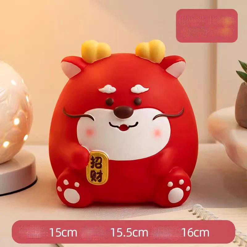 Креативная настольная копилка Очаровательный дракон Виниловая мультяшная копилка Большая вместимость Банка для хранения денег Детская коробка для хранения денег ZG112