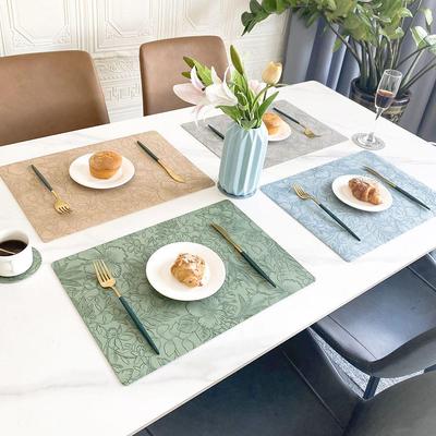 Nordischer Leichter Luxus Doppelseitiges PU-Leder-Tischset - Hitzebeständige, Rutschfeste Esstischmatte