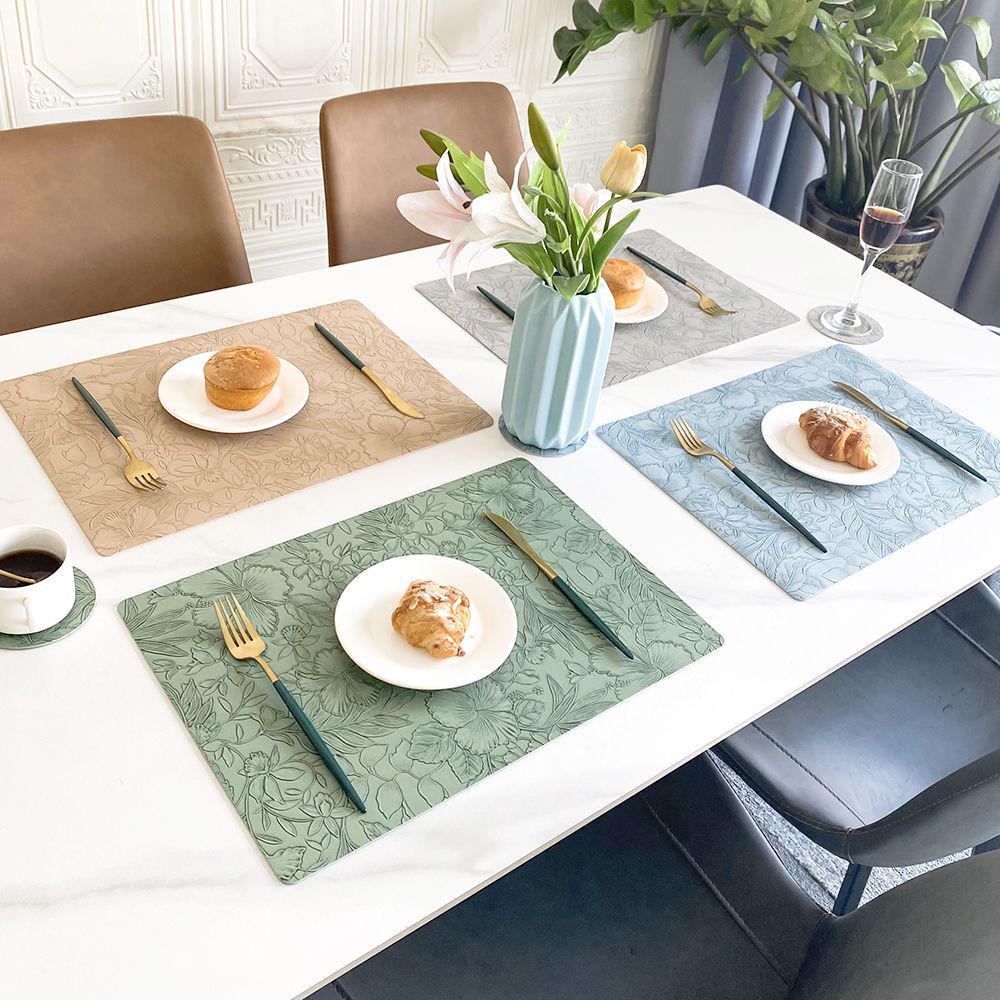 Nordic Light Luxury Double-Sided Leather PU Placemat - Heat-Resistant, Non-Slip Dining Table Mat