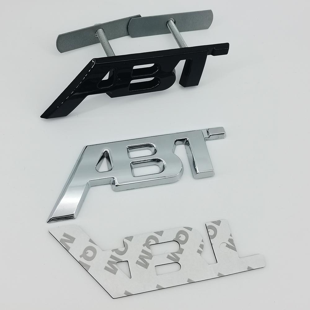 3D Metal Logo ABT Grill Emblem Badge Rear Trunk Badge Decal Sticker For Audi A3 A5 A6 Q5 Q7 Q8 S4 S5 S6 RS3 RS6 Car Accessories