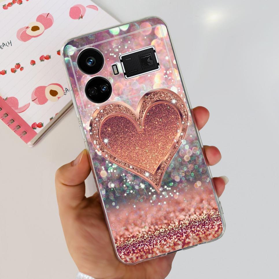Pro Realme GT5 Pouzdro Průhledné Silikonové Měkký TPU Kryt Pro OPPO Realme GT 5 RealmeGT5 Pouzdra Květinové Mramorové Želé Nárazník Coques