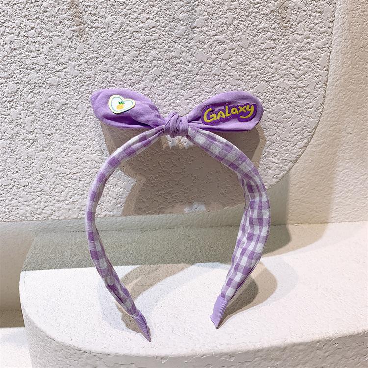 

Korean version of children s fruit cartoon bow headband girl three-dimensional rabbit ears hairpin sweet girl wide-brimmed headband фіолетовий
