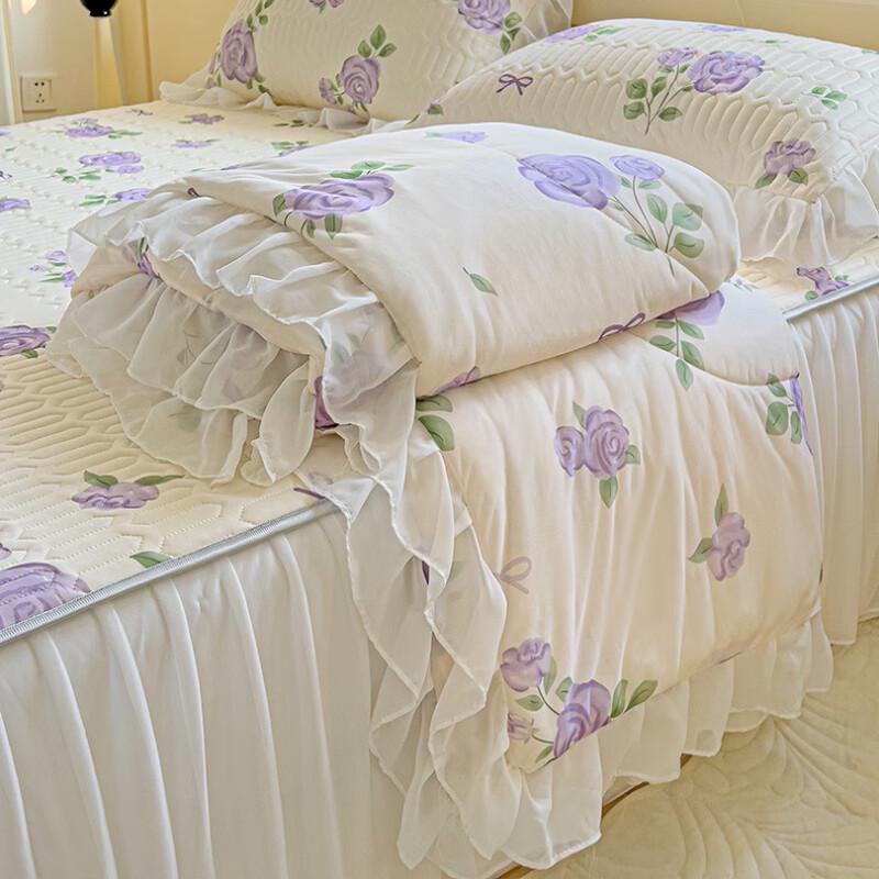 

LISM 180x200cm Latex Ice Silk Summer Quilt 3-Piece Set