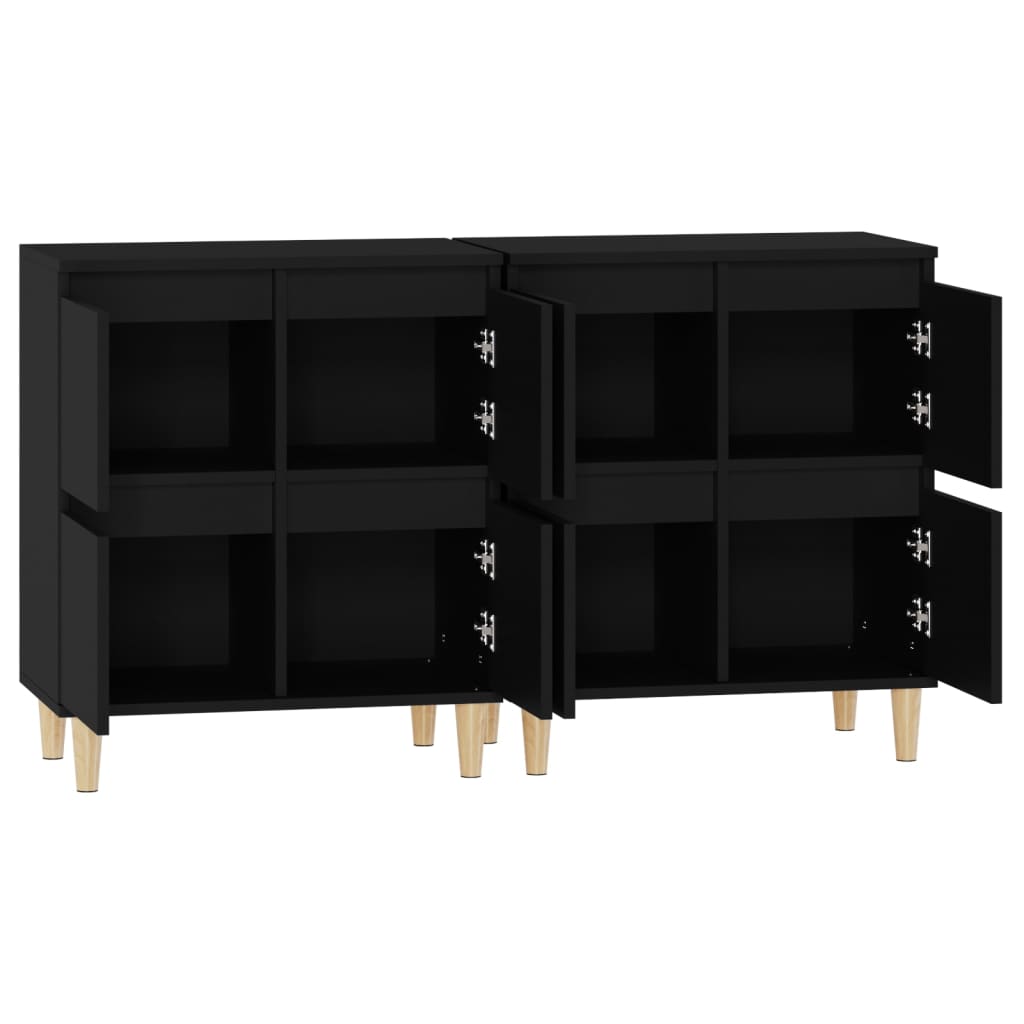 Sideboards 2 Pcs Black 60 X 35 X 70 Cm Engineered Wood