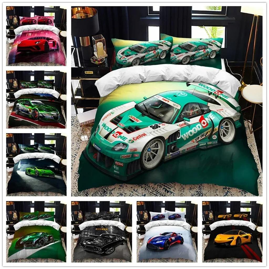 2025 Sports Car Duvet Cover Set Luxury High Quality For 3D Printed Bedding Double Queen King Bedclothes Adults Boys Home Textile