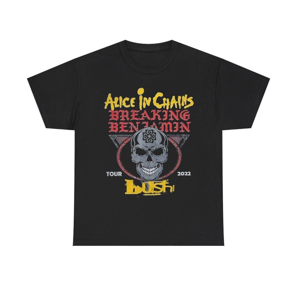 Alice in Chains Bush Breaking Benjamin 2022 American Tour T Shirt M Double Sided Unisex T-Shirt M