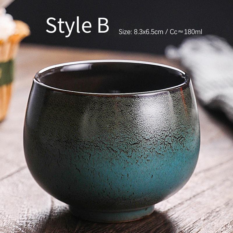 180ml Ceramic Tea Cup Tianmu Glaze Kiln Change Tea Set