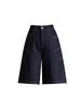 Women's Black Denim Mid-Calf Shorts - Summer 2025 Collection, Lightweight, Loose Fit, Five-Point Wide Leg Style