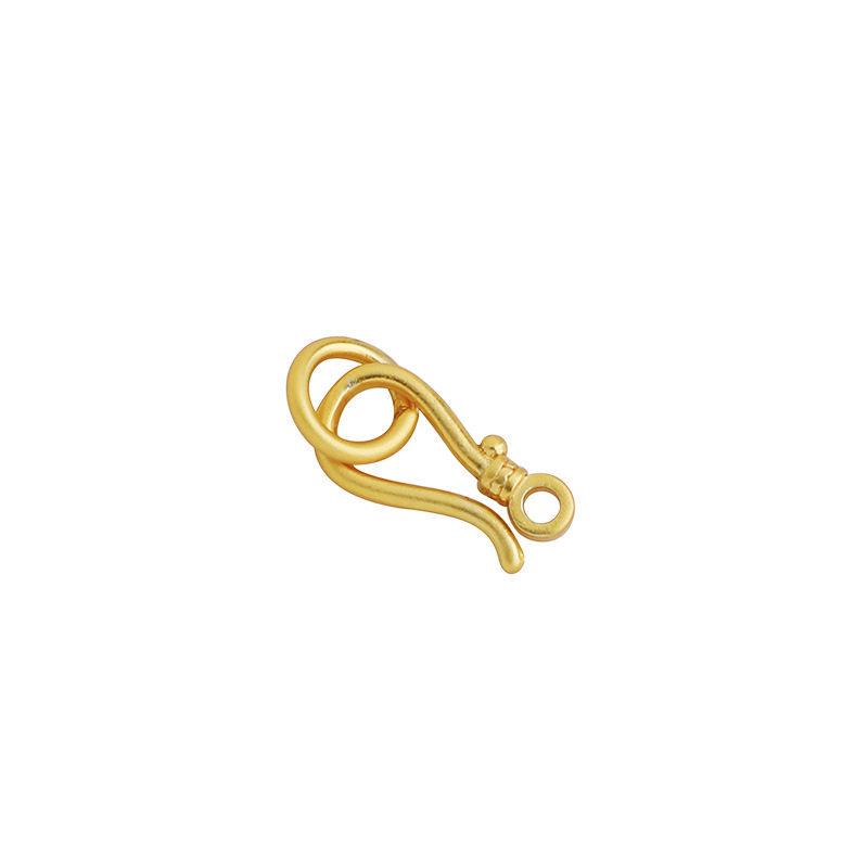 Sand Gold Plated Handcrafted Necklace with Hook and Ring Pendant Clasp