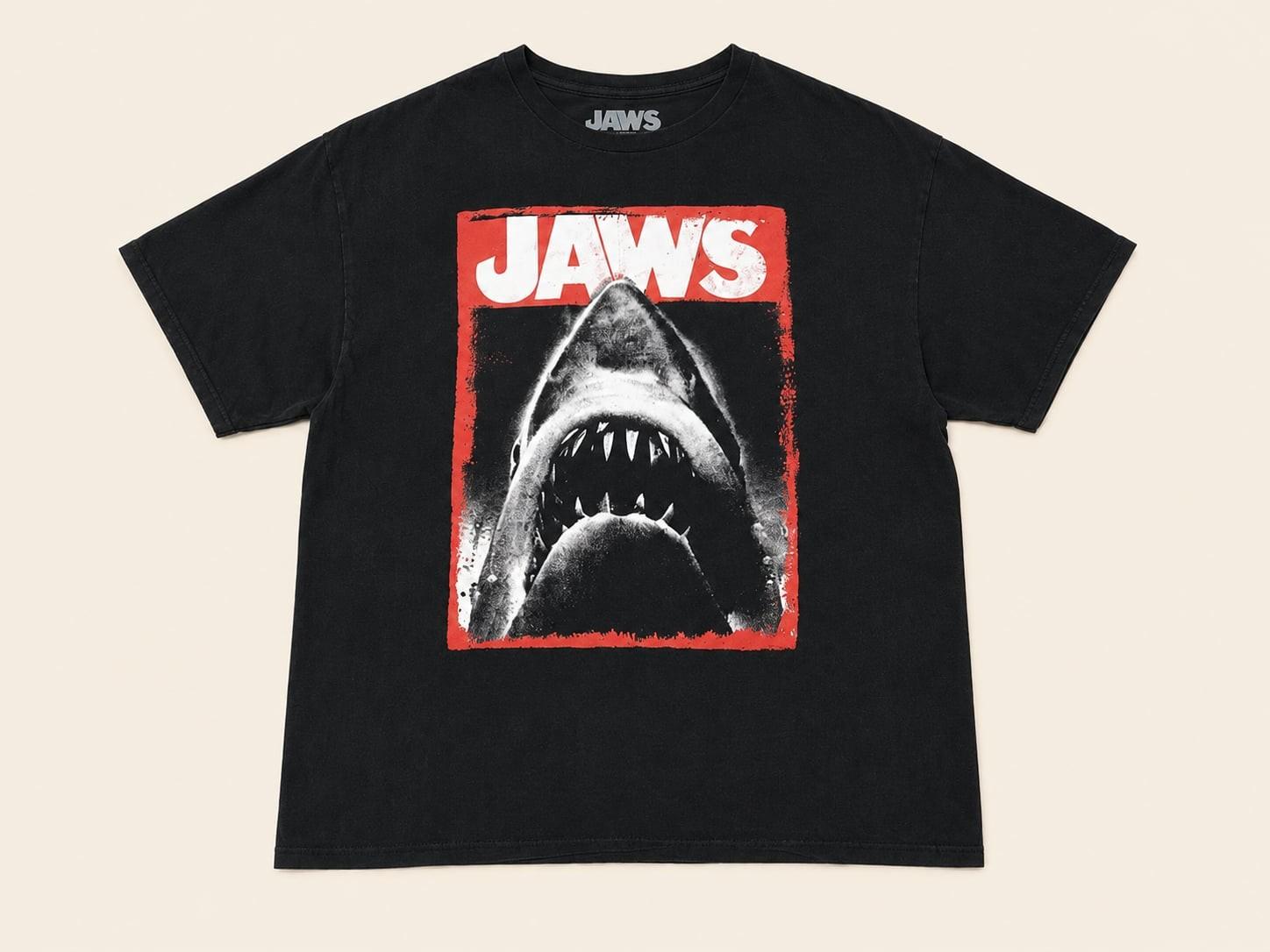 Jaws Movie Graphic Tee Black Horror Shark T Shirt Mens 3XL Y2K Unisex T-Shirt XL