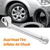 Tire Chuck High Strength Wear-resistant Silver Color Dual Head Tire Inflator Air Chuck for Car