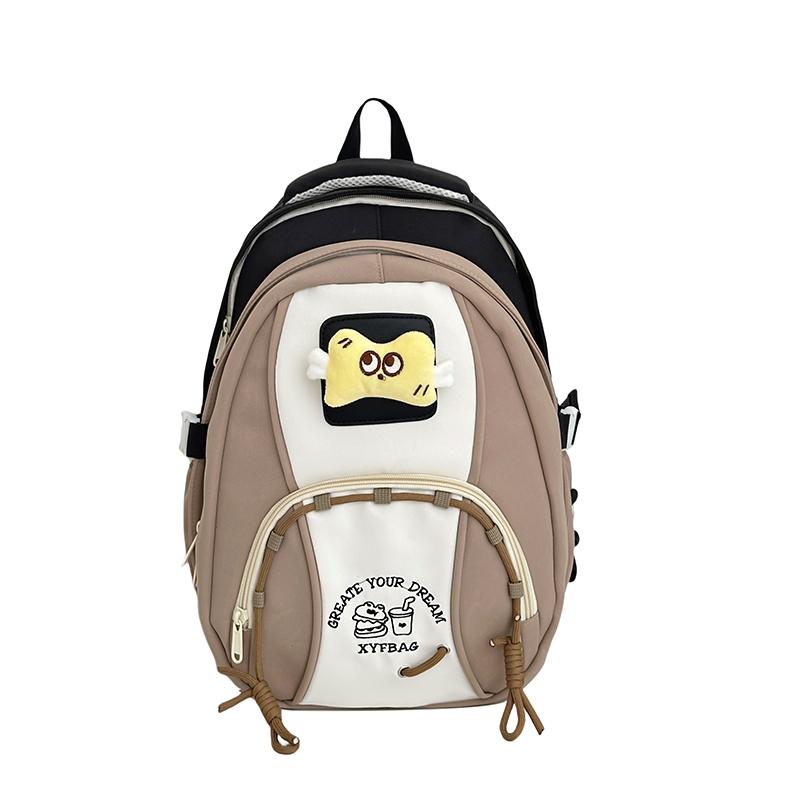 Student Schoolbag Women's Contrast Color Backpack Children's Backpack for Girls