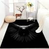 Bald Eagle Black Print Carpet for Bedroom Living Room Bedside Sofa Floor Mat Modern Home Decor Area Rug Large Size for Gifts