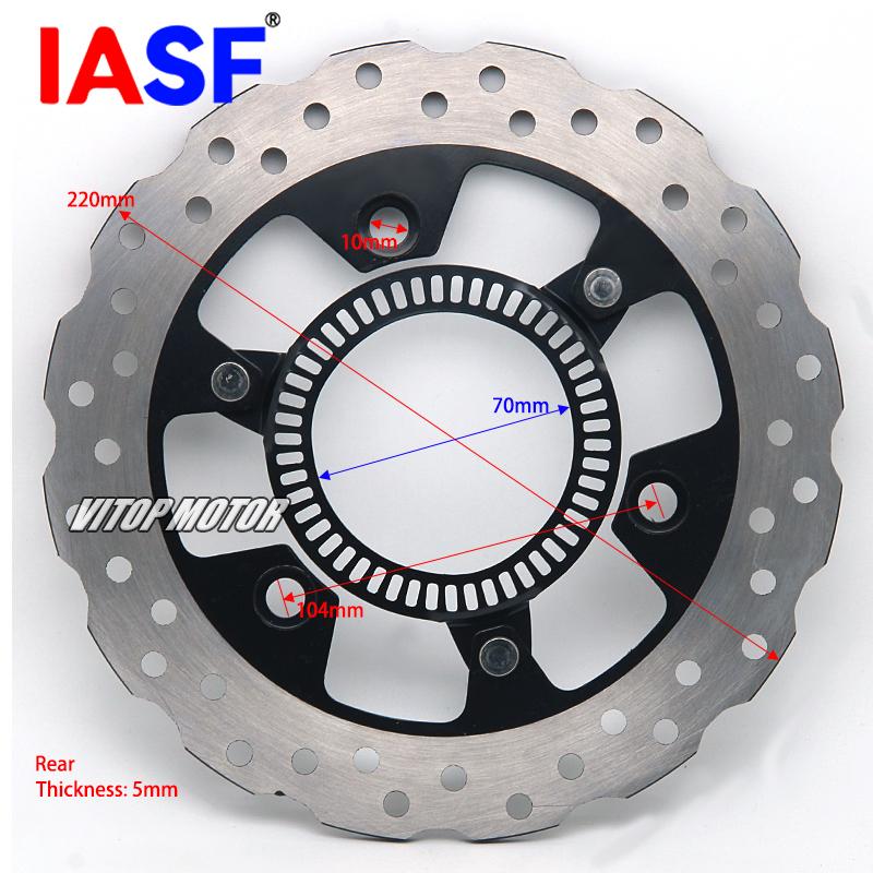 IASF Motorcycle Rear Brake Disc Rotor 220 Dia for Kawasaki Z300 EX300 Ninja ABS KLE 300 Versys-X Ninja 125 400 ABS 250 SL Disks
