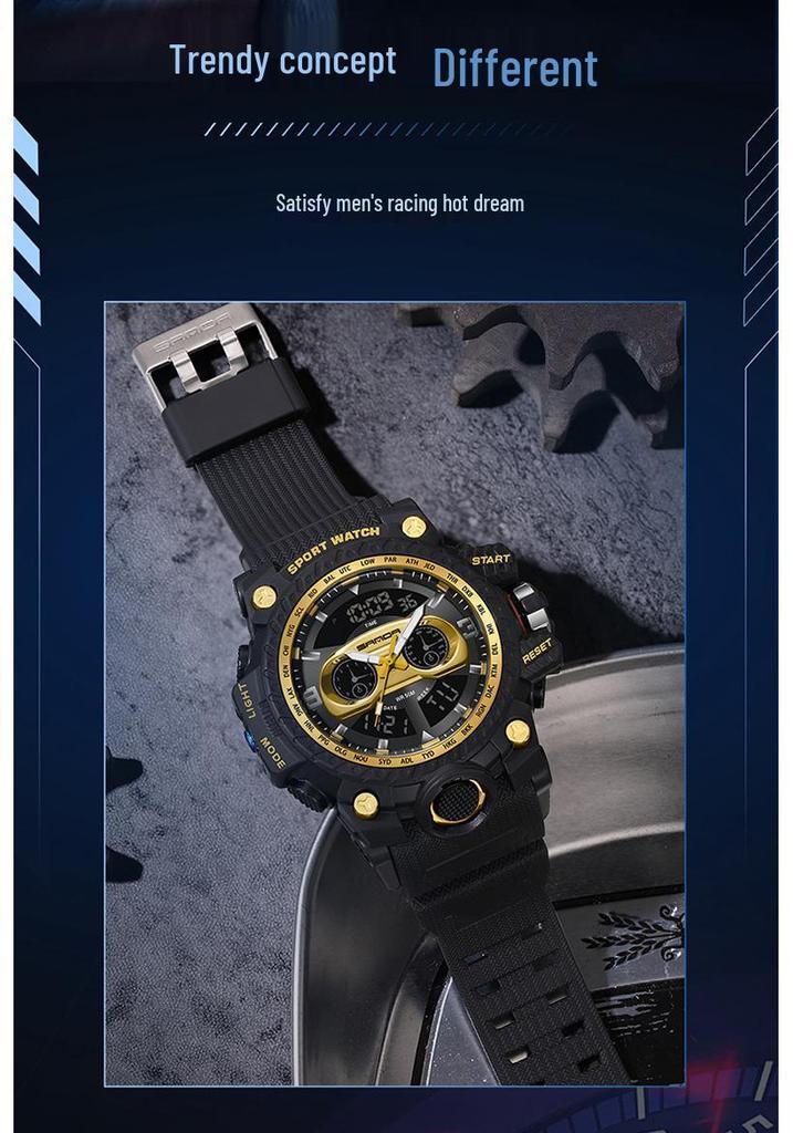 Sanda Men's Multi-functional Luminous Sports Watch – Fashionable, Trendy, Versatile Outdoor Dashboard Design