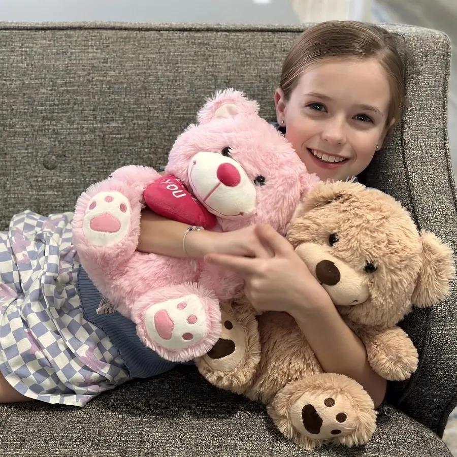 12 Adorable Brown Teddy Bear Stuffed Animal featuring Heart Gentle Plushie Toy designed for Valentine's Present to Girlfriend or Kid