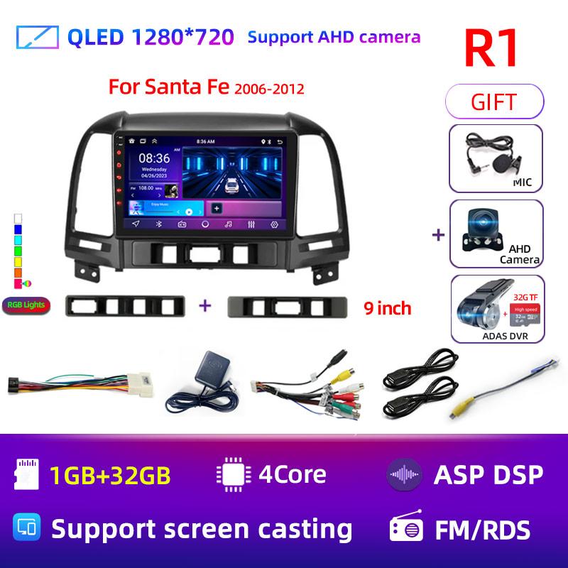 8Core Android 12 DSP Car Radio Multimidia Video Player Navigation GPS For Hyundai Santa Fe 2 2006-2012 2din Head Unit Carplay