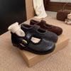 Retro velvet Birkenstocks warm fluffy shoes with Mary Jane shoes cotton shoes