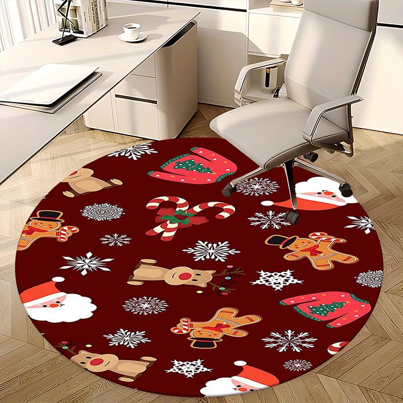 1pc Christmas Theme Office Chair Mat - Anime Cartoon Design, Non-Slip Carpet for Home Decor, Suitable for All Seasons.Z007