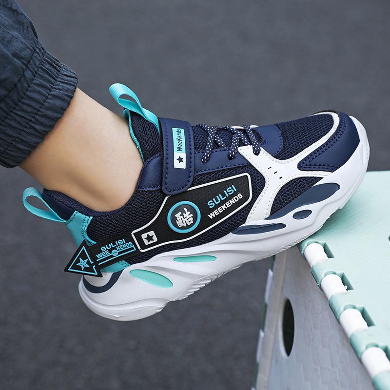 Sommer-Sportschuhe für Jungen: Weiche Sohle, Rutschfest, Atmungsaktives Mesh, Laufschuhe für mittelgroße und große Kinder