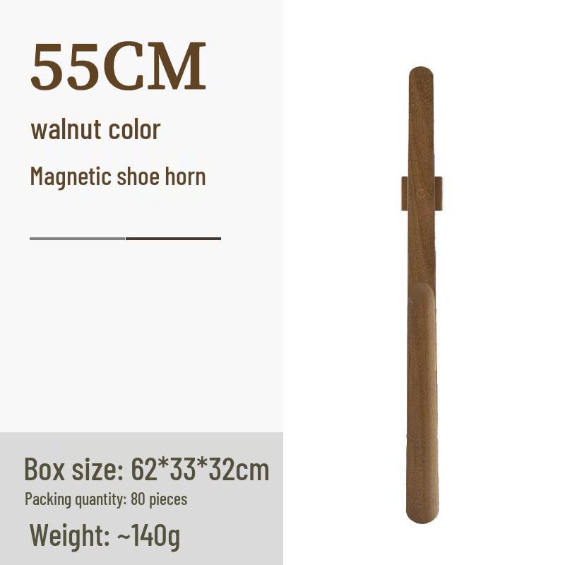 Black Walnut Magnetic Shoehorn: Long Handle Shoe Puller for Pregnant Women, Elderly, and Easy Wear, Premium Solid Wood.