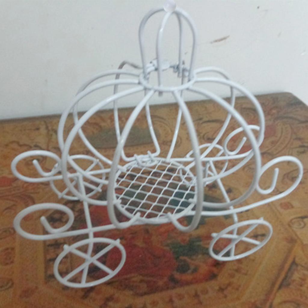 4 Stück Pralinenschachtel Klassische Weiße Eisen Hochzeitsgeschenkschachteln für Party Einfach zu montieren Kürbiswagen Form Halter