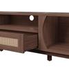 TV Cabinet with Doors and Drawers. TV Cabinet Made of Rattan, Solid Wood Doors, Storage Solution In Country House Style – Low Front Panel.