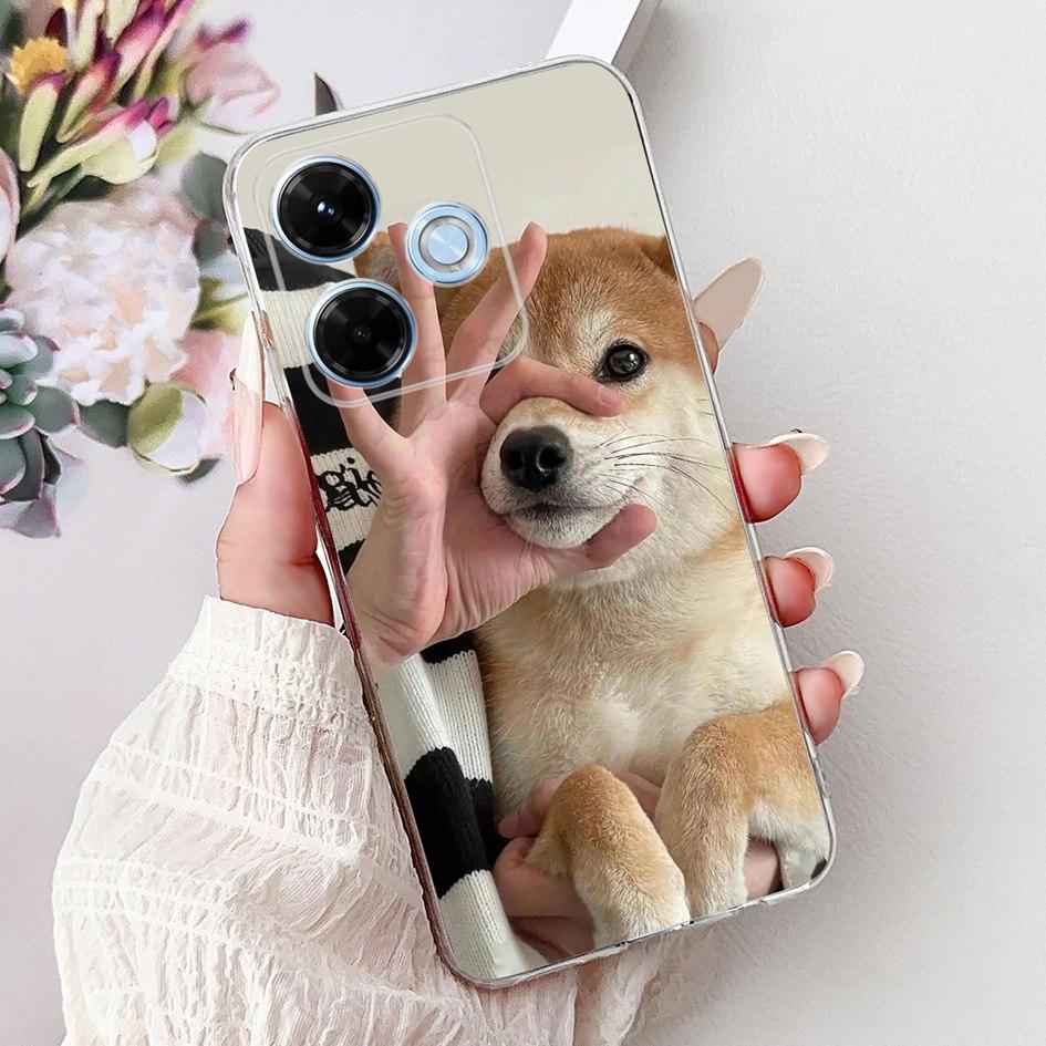 New For Xiaomi Redmi 13x 4G Case Cute Cartoon Panda Machine Flower TPU Soft Silicone Cover For Xiomi Redmi 13X Shockproof Bumper