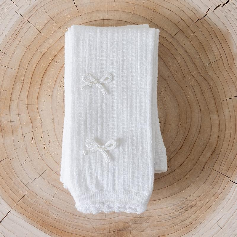 

Spring Summer Girls Leggings Baby Thin Bowknot Mesh Socks Breathable Student Cotton Tights Kids Princess Pantyhose L білий
