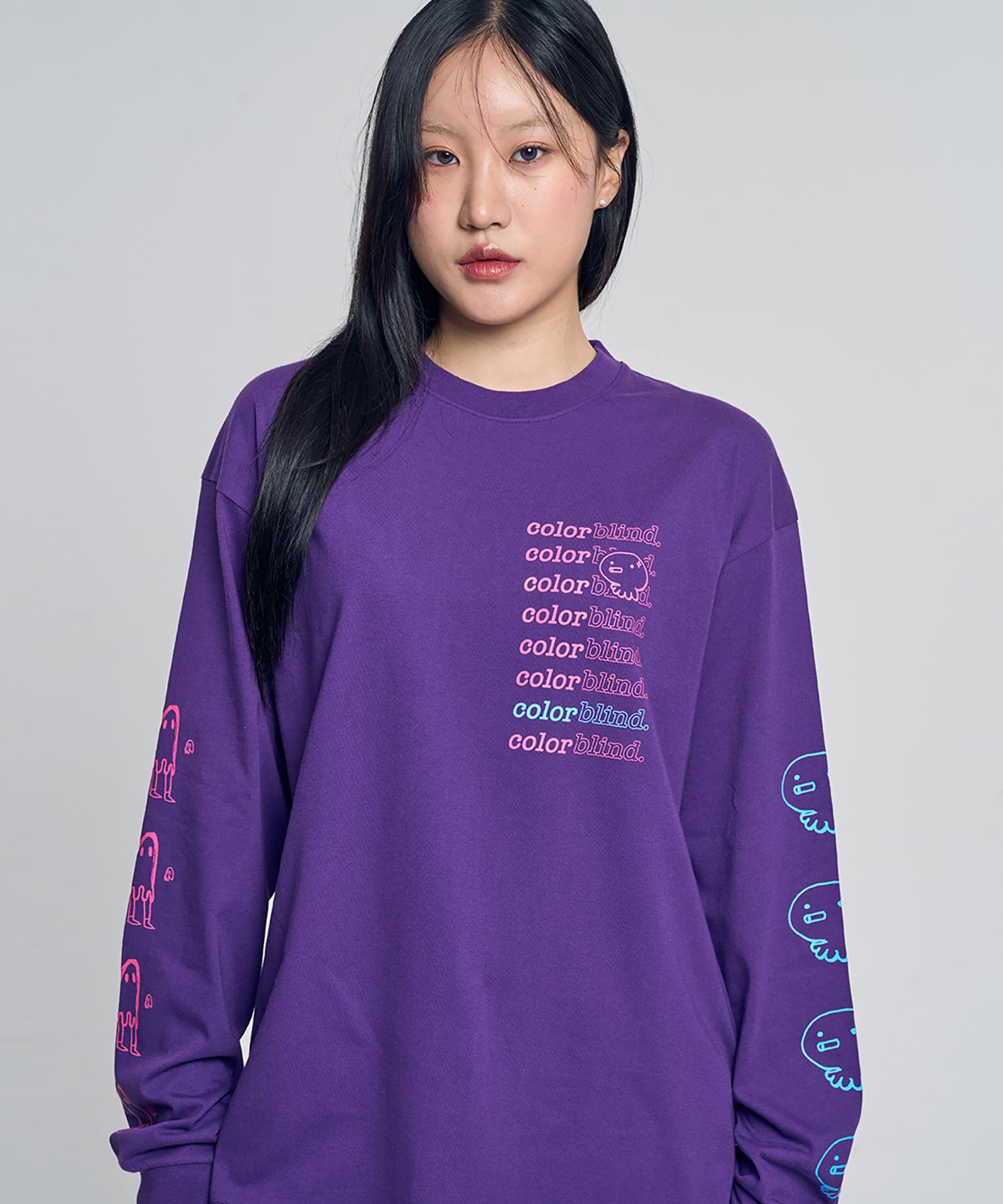 Color Blind Boss Ends Long Sleeve T-Shirt Purple L