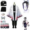 Anime Kimetsu Geen Yaiba Kochou Shinobu Cosplay Sada s motýlí parukou Kimono Uniforma Pro Halloweenskou Párty Comic Con Děti
