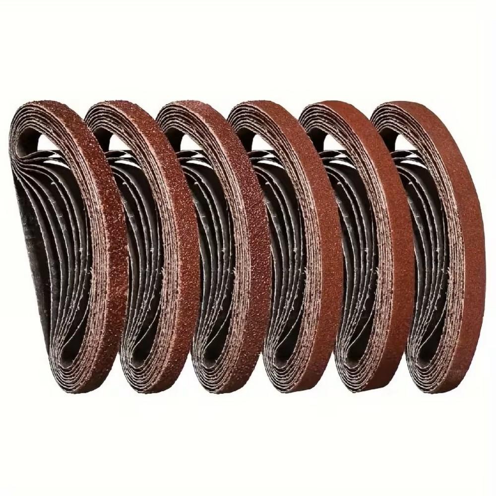 30pcs Aluminum Oxide Sanding Belts, Various Grit Sizes 60/80/120/180/240/600 Used for Woodworking and Surface Treatment