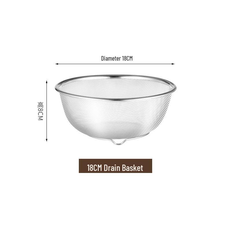 Food Grade Stainless Steel Colander & Strainer Basket for Washing Vegetables and Rice