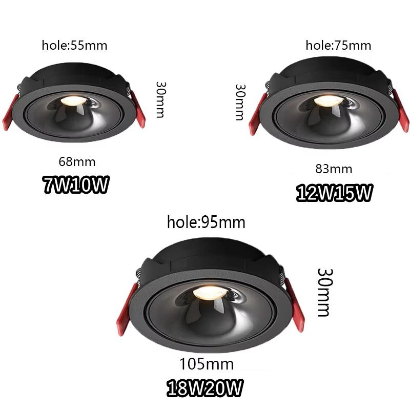 Ultra Thin Small Beam Angle Led Spotlights Spot Light Embedded 7W12W18W 24° Ceiling Foco For Home Picture Art Museum