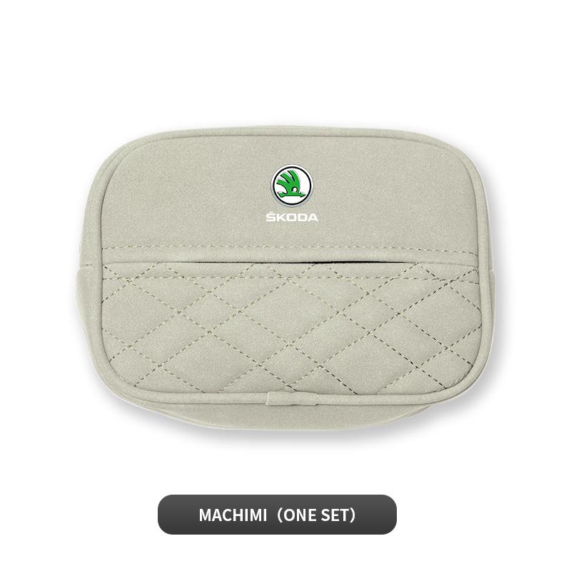 JNK3 Car Suede Tissue Box Organizer Accessories For Skoda Kylaq Elroq Kodiaq Octavia Enyaq Kamiq Scala Rapid Superb Karoq Fabia Yeti