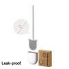 Silicone Toilet Brush with Holder, Drill-Free Wall Mount, Flexible Silicone Bristles Deep Clean Bathroom Toilet Cleaning Tool