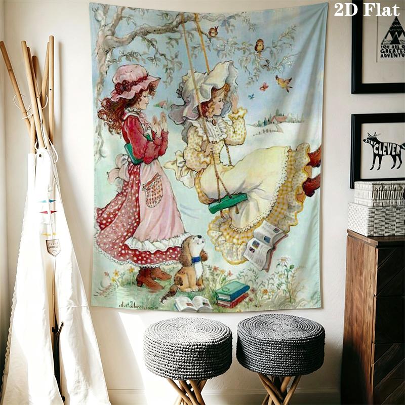 Sarah Kay Wall Tapestry Aesthetic Wall Hanging Printed Fabric Blanket Decorative Tapestries for Bedroom Living Room Home Decor