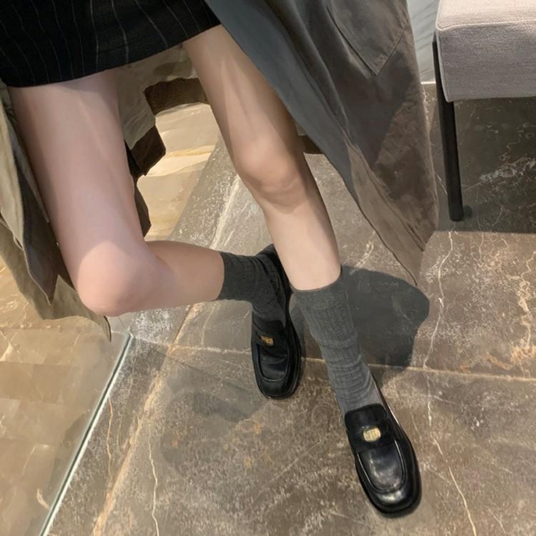 Cowhide Version~ Classic Women's Small Gold Coins Retro Loafers Women's Flat Leather Socks with Small Leather Shoes Jk Single Shoes