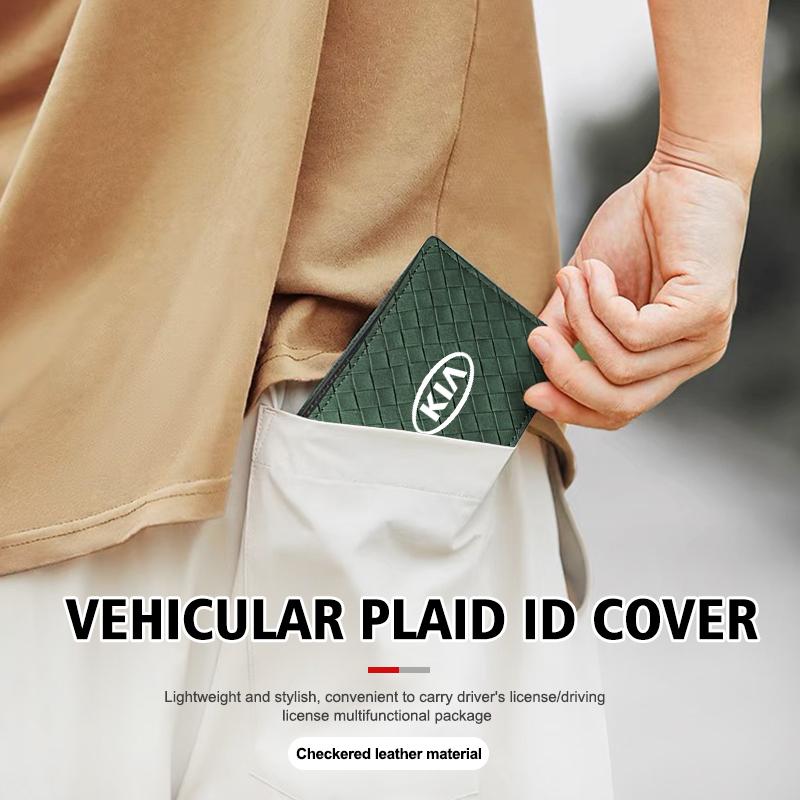 OWVZ1 Suede Car Driver License Cover Bank Card Credit Card Holder Accessories For KIA Cerato Proceed Venga Stonic Picanto Sorento