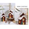 Led Ahşap Noel Evi Mini Noel Kar Evleri Ahşap Kış Köyü Bina Figürinleri Masa Süsleri Tatil Partisi Dekoru