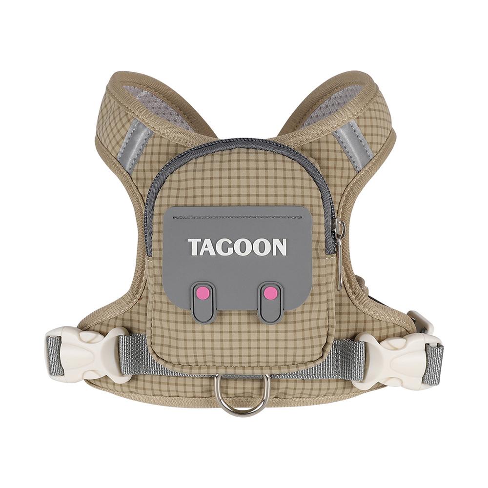 

New Adjustable Dog Cat Harness and Leash Set, Reflective Pet Vest with Backpack, Comfortable Walking Harness L хакі