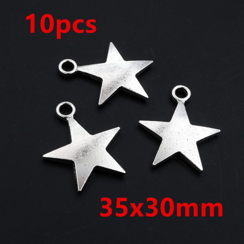 10-50pcs Alloy Metal Star Charms Pendant for Necklace Bracelet Earrings DIY Jewelry Making Accessories Findings Crafts