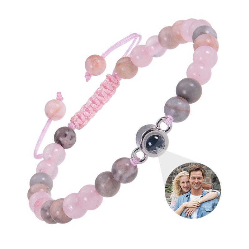 

Браслет с проекцией фото с фото Браслеты из натуральных камней Персонализированный браслет с проекцией фото Память для пары Подарок Template A&Stainless Steel