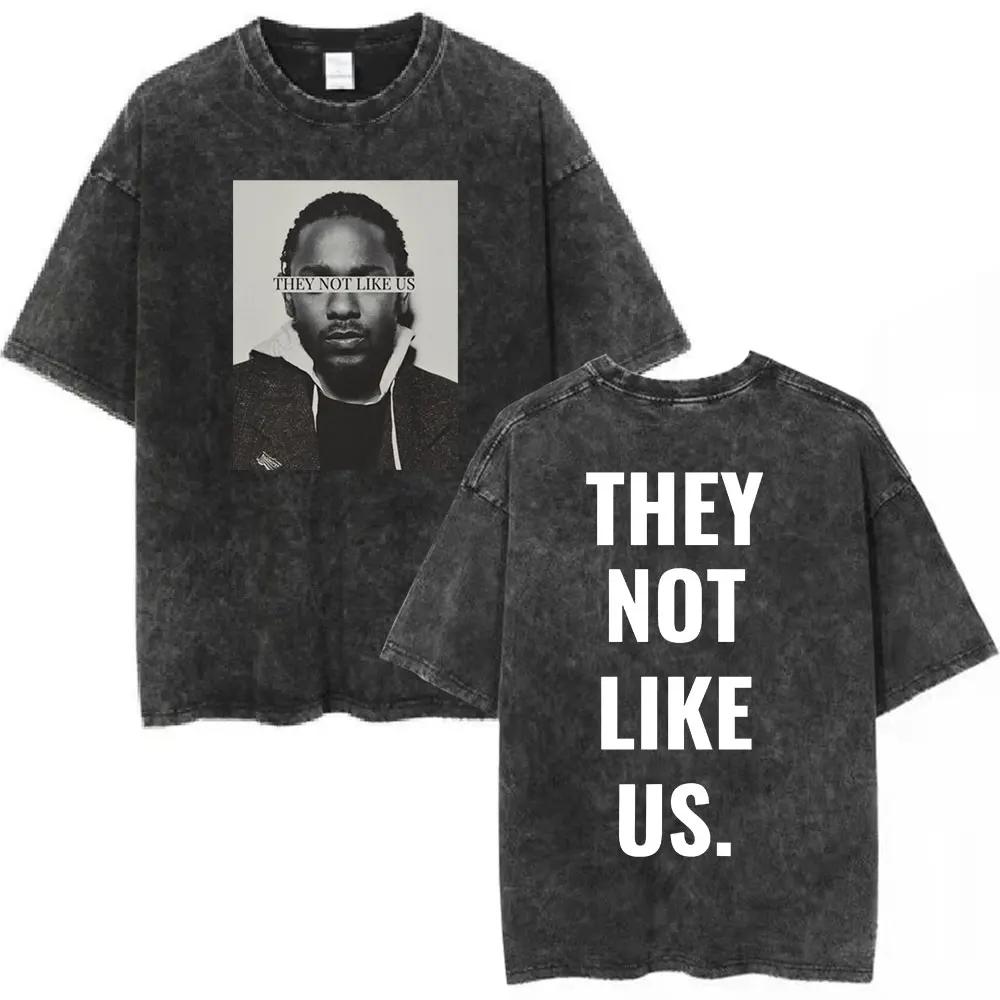 Washed Vintage Rapper Kendrick Lamar SZA Grand National Tour Tshirt They Not Like Us T Shirt Men Hip Hop Fashion Tshirt