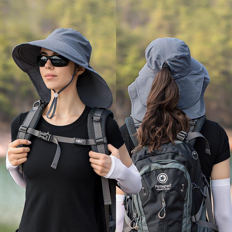 Summer Female Travel Outdoor Sunscreen Sunshade Mountaineering Big Brim Sun Hat