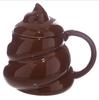 Poop Ceramic Cup - Prank, Funny, Trick, Personality Poop Mug, Coffee Cup with Lid, Gag Gift