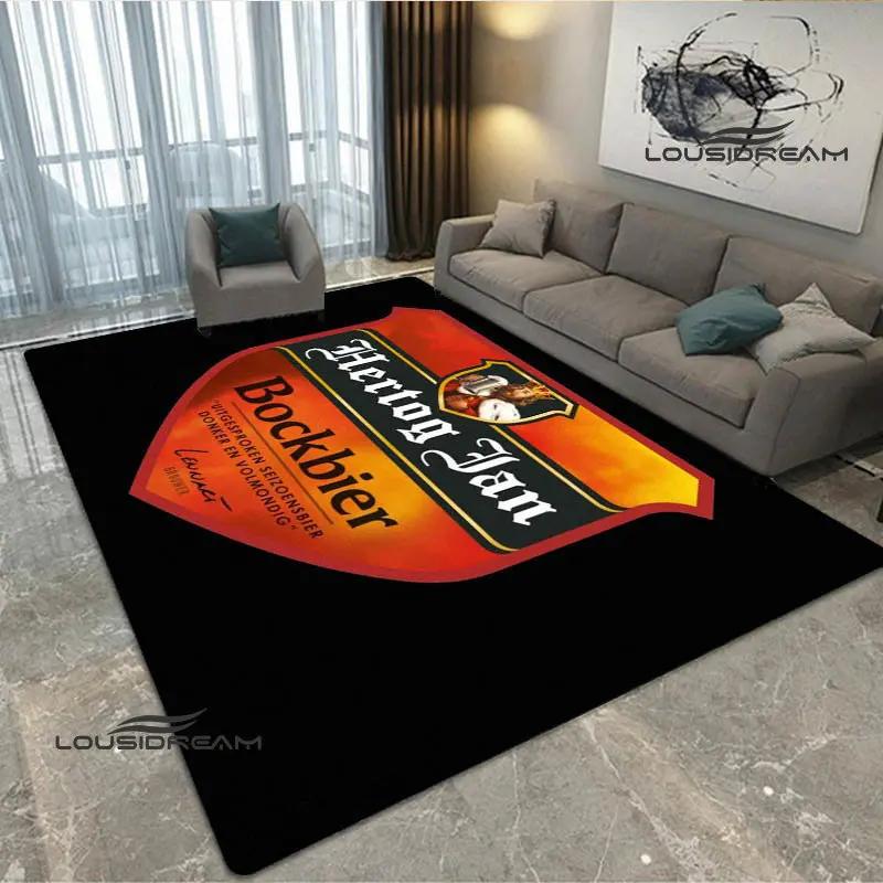 Hertog jan LOGO bedruckter Teppich Rutschfester Teppich Mode Yoga-Matte Schlafzimmerdekor Teppiche Wohnzimmer Waschraum Bodenmatte Geburtstagsgeschenk