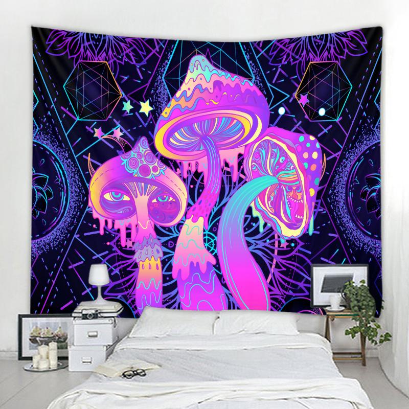 Hippie Tapestry Trippy Mushroom Psychedelic Background Cloth Background Wall Decoration Cloth Tapestry Home Art Deco Mural Tapes