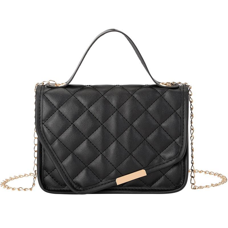 Niche texture embroidered rhombus chain small square bag new buckle single shoulder crossbody women's bag